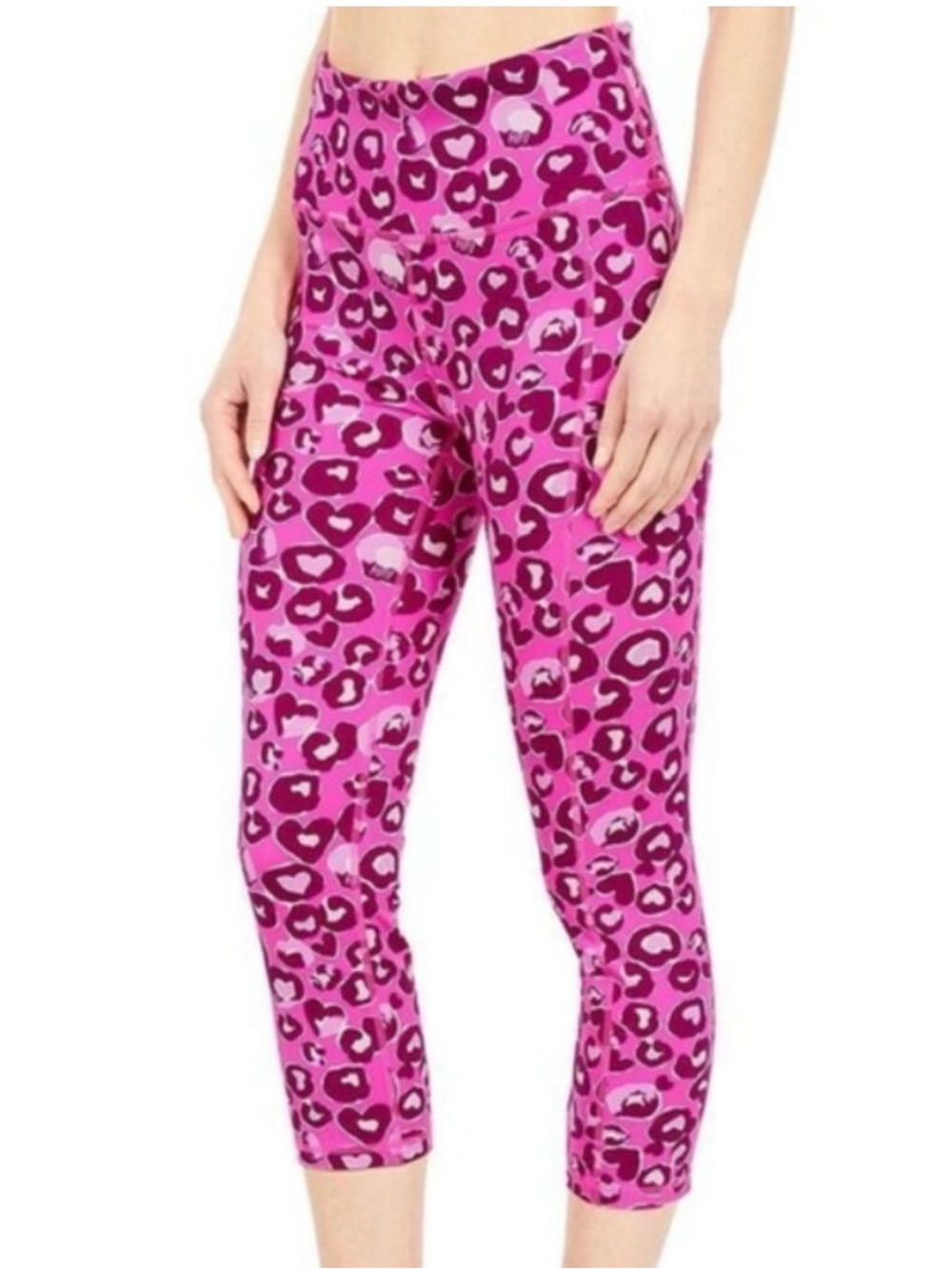 Lilly Pulitzer Pink Purple Leopard Heart Leggings Don’t Be a Cheetah XXL